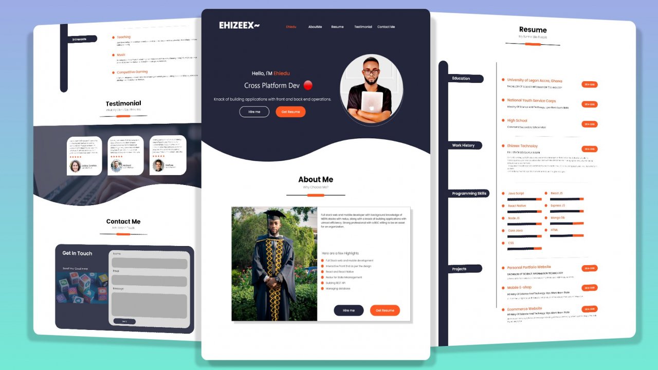 Create react personal portfolio website in react js by Gaurab287 | Fiverr