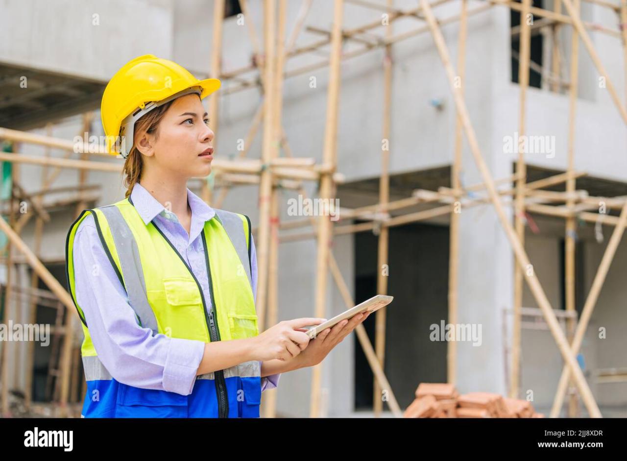 Engineer Construction Builder woman worker confident smart working in ...