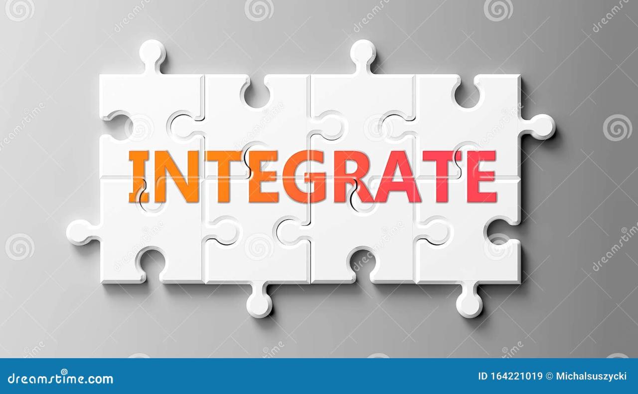 Integrate Complex Like a Puzzle - Pictured As Word Integrate on a ...